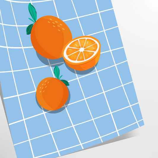 cooking space vibrant Orange Kitchen poster bold gray color palette wall art thoughtful gift artwork splash style home unframed versions decor