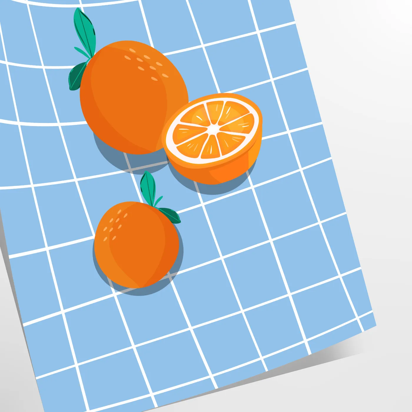 cooking space vibrant Orange Kitchen poster bold gray color palette wall art thoughtful gift artwork splash style home unframed versions decor