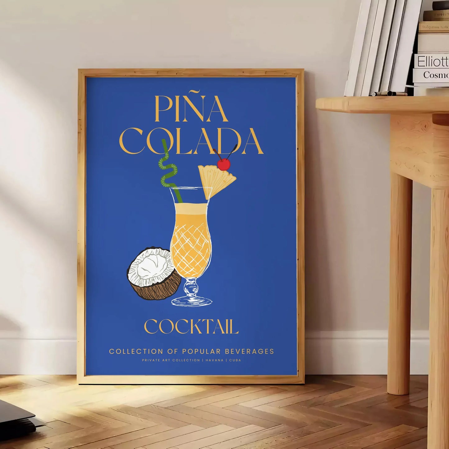 space vibrant Pina Colada Cocktail poster refreshing green blue hues wall art thoughtful gift enthusiasts room eye artwork A4 cm A0