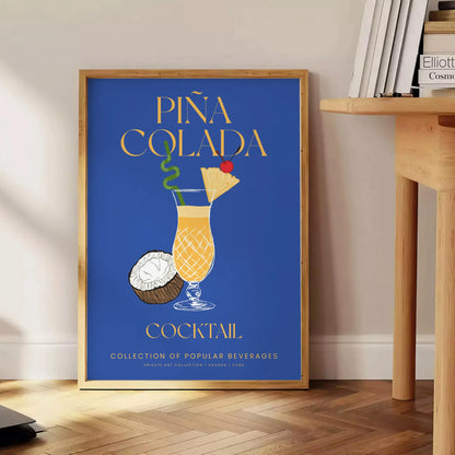 space vibrant Pina Colada Cocktail poster refreshing green blue hues wall art thoughtful gift enthusiasts room eye artwork A4 cm A0