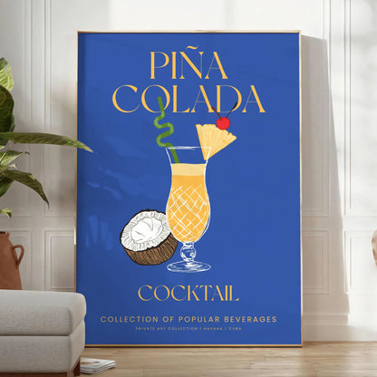 space vibrant Pina Colada Cocktail poster refreshing green blue hues wall art thoughtful gift enthusiasts room eye artwork A4 cm A0